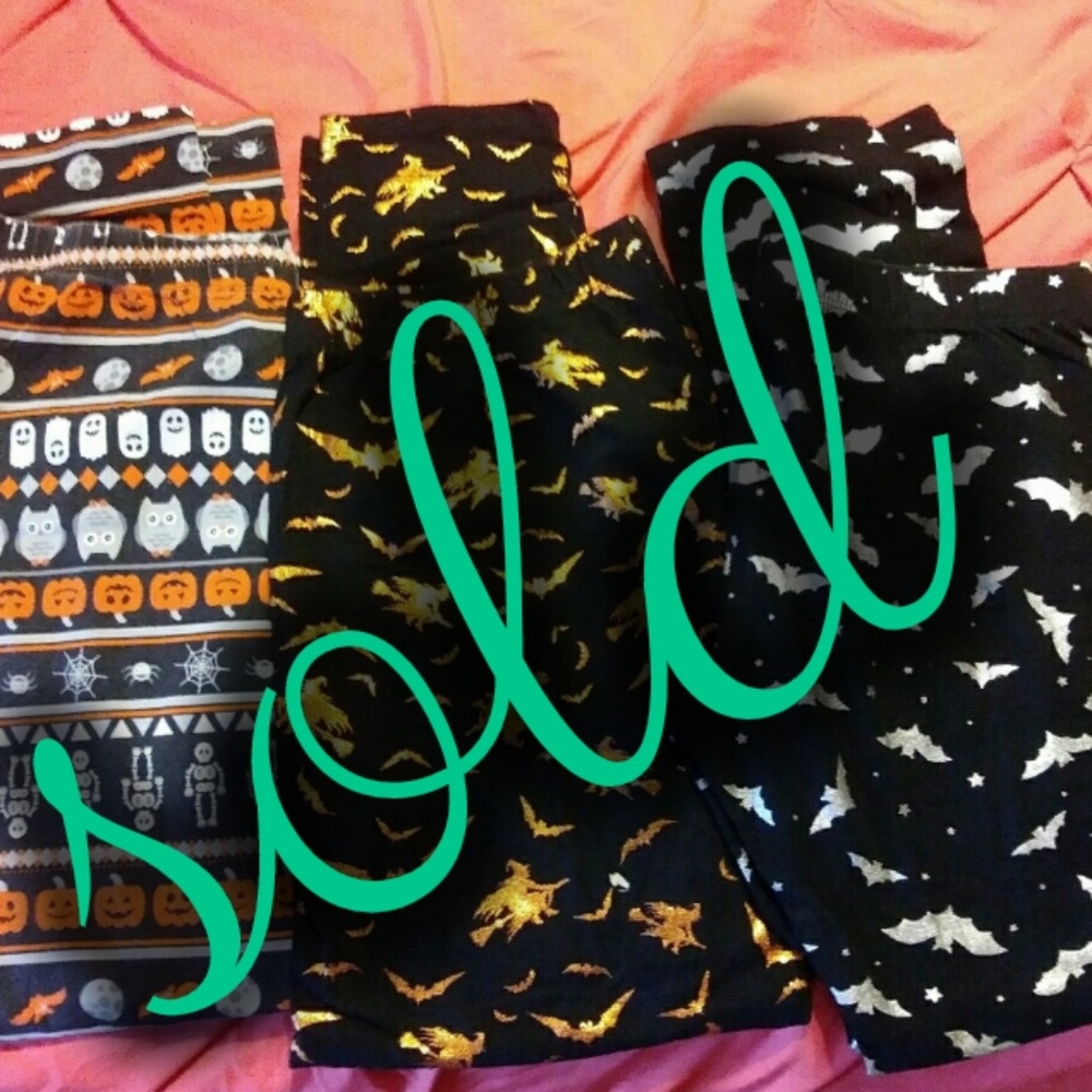 3 pair womens halloween leggings